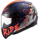 CAPACETE LS2 FF358 RAPID NAUGHTY AZUL FOSCO/ LARANJA FLUO