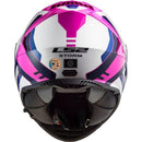 CAPACETE LS2 FF800 STORM TECHY BRANCO/ROSA (COM VISEIRA SOLAR)