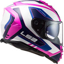 CAPACETE LS2 FF800 STORM TECHY BRANCO/ROSA (COM VISEIRA SOLAR)