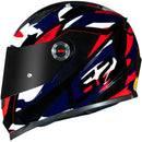 CAPACETE LS2 FF358 TANK AZUL/VERMELHO CAMUFLADO