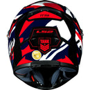 CAPACETE LS2 FF358 TANK AZUL/VERMELHO CAMUFLADO