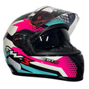 Capacete FW3 GTX Super Branco Rosa C/ Viseira Solar Feminino