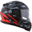 CAPACETE NORISK FF302 DESTROYER CAMO PRETO/VERMELHO FOSCO