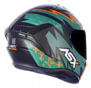 Capacete Asx Draken Thunder Fosco Verde Laranja