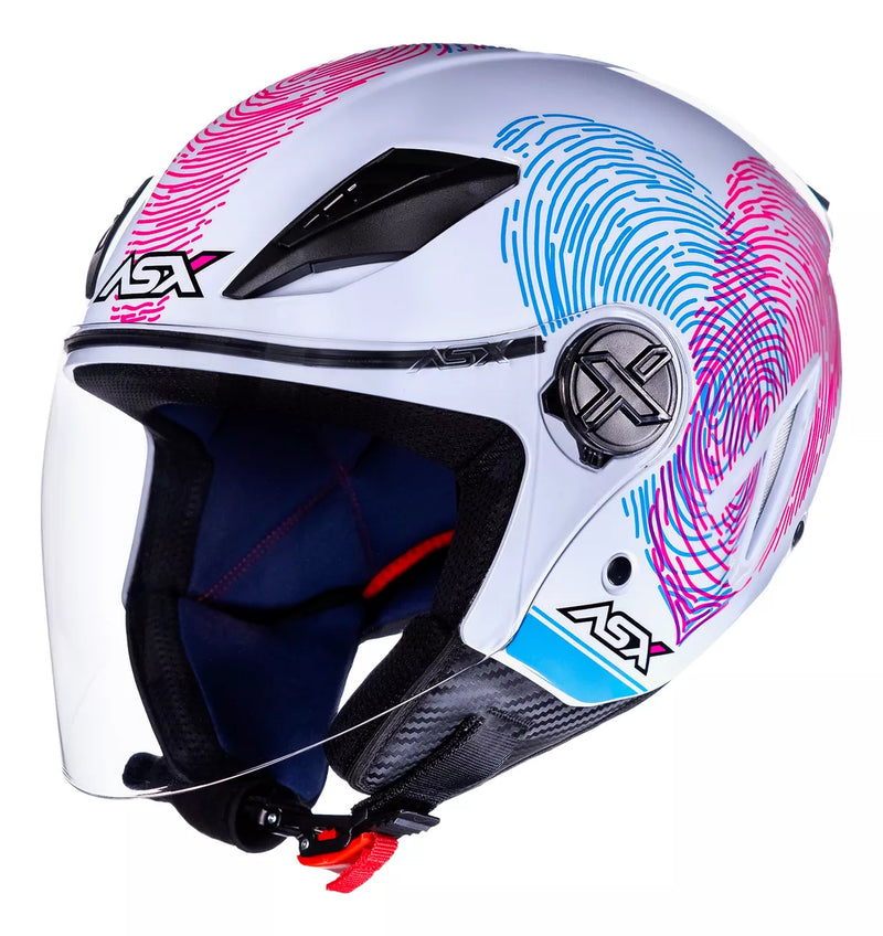 Capacete ASX City Air Branco / Rosa