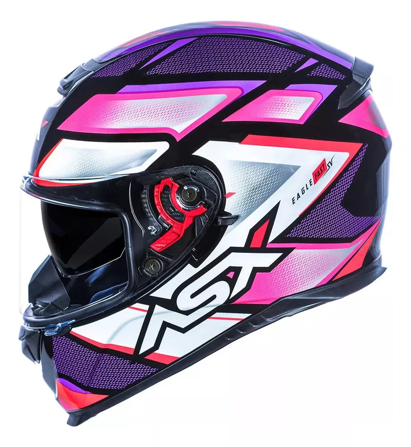 Capacete Asx Draken Striker Preto Grafite E Vermelho