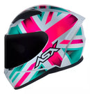 Capacete Asx City Kingdom Brilho Branco Rosa Tifanny