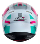 Capacete Asx City Kingdom Brilho Branco Rosa Tifanny