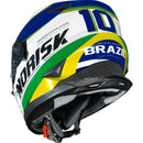 Capacete Norisk FF302 Soul Grand Prix Brasil - Branco/Azul/Amarelo