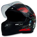 Capacete FW3 GT Skull Preto Brilhante Caveira Fechado